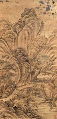 张翀 1744年作 山水 立轴